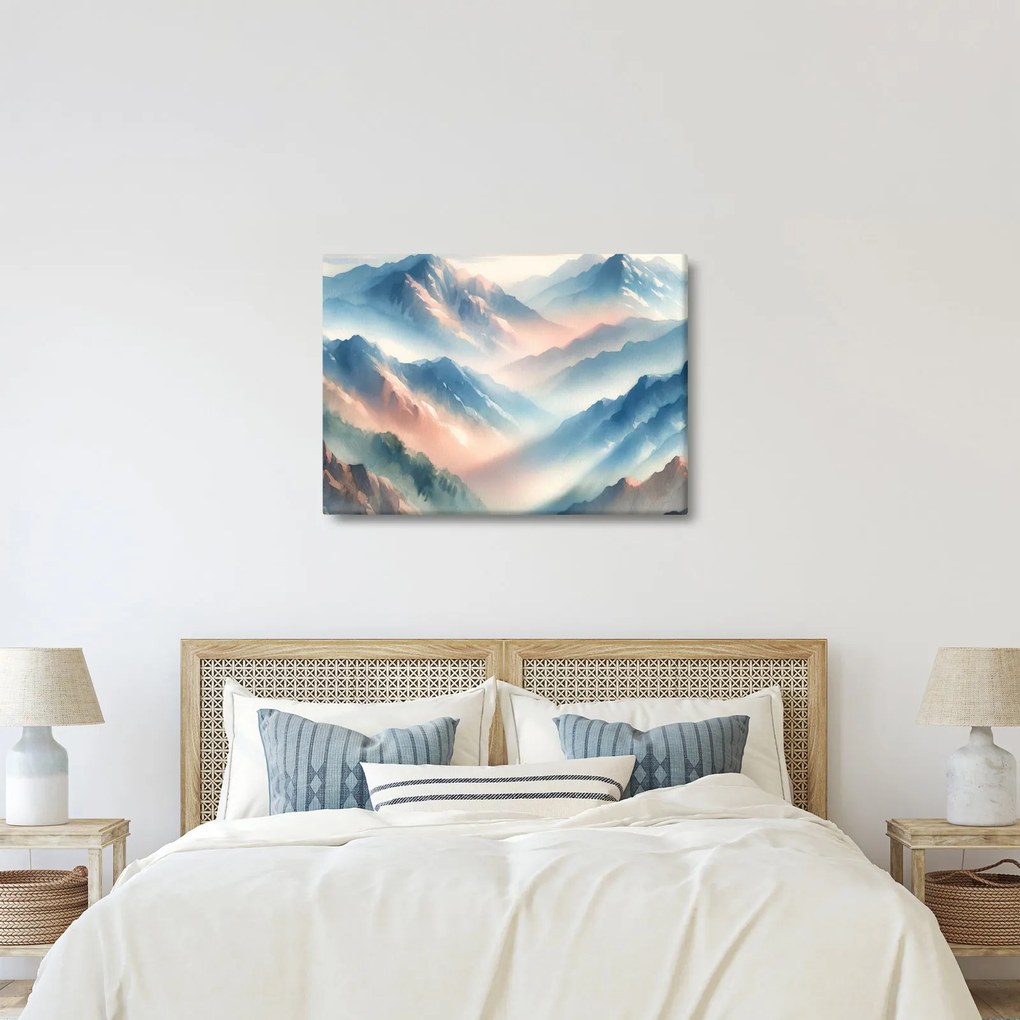 Kép - Akvarell hegyek (70x50 cm)