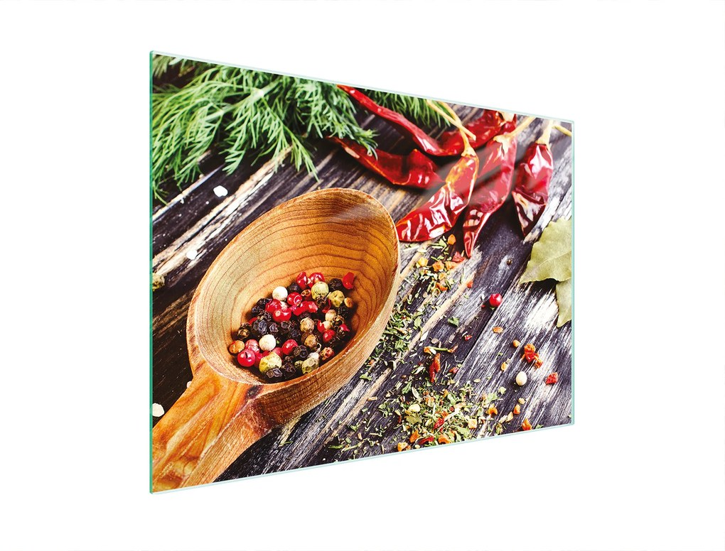 Üveg Vágódeszka 30x22 Fűszerek Edzett Üveg