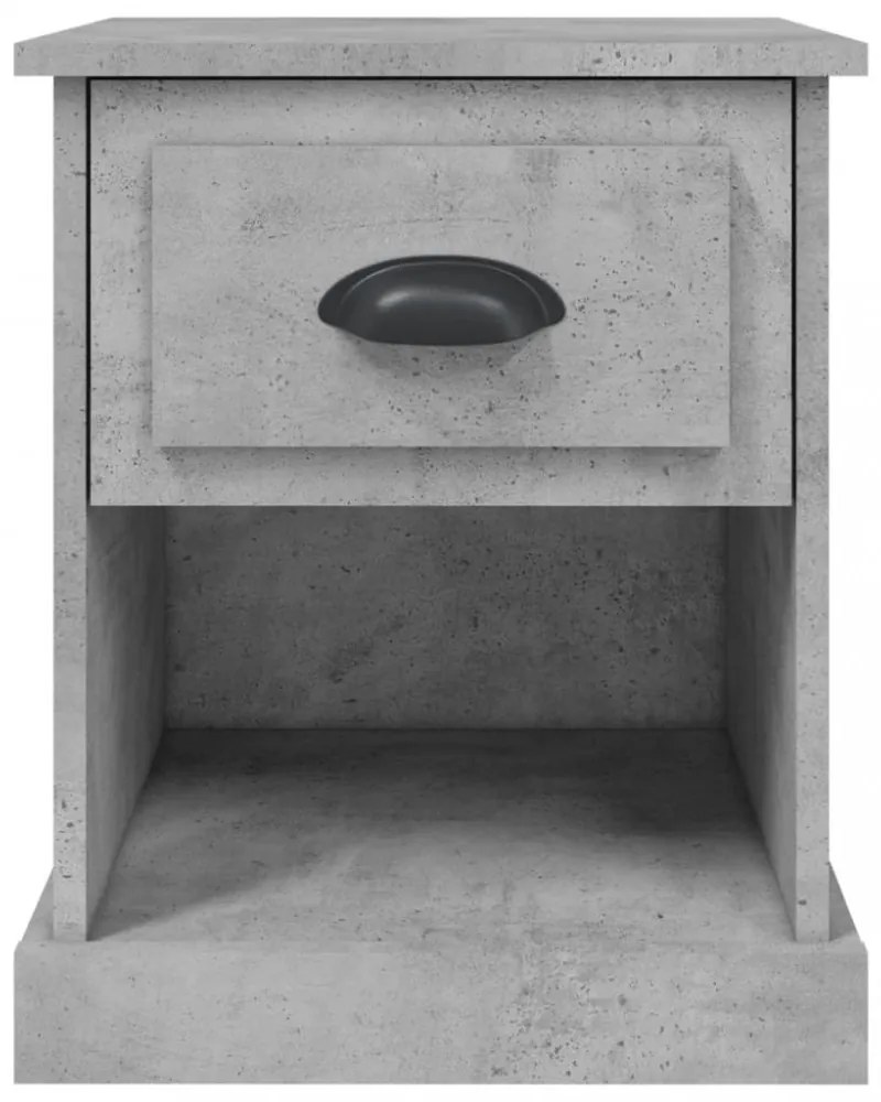 betonszürke szerelt fa éjjeliszekrény 39 x 39 x 47,5 cm