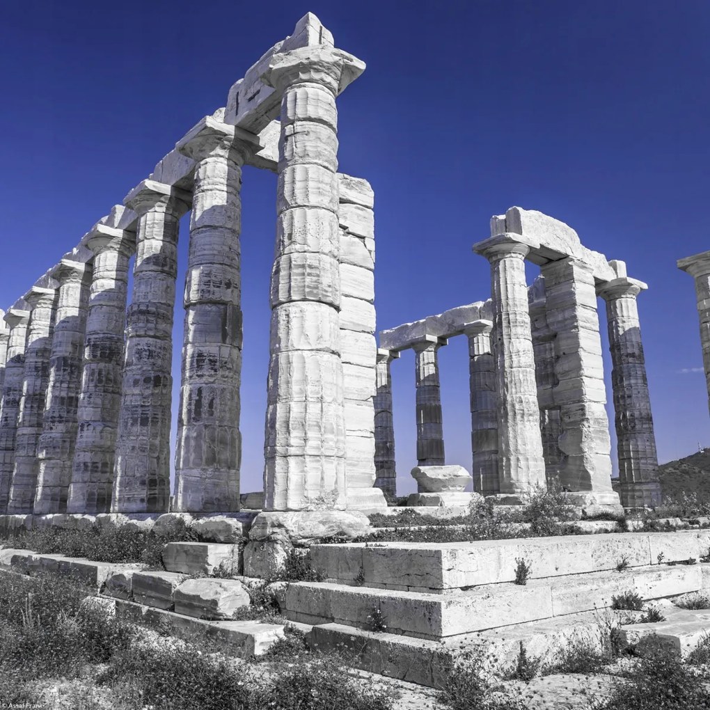 Poszter 30x30cm Poszeidón templomának régi oszlopai, Assaf Frank