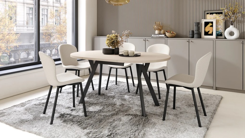 MAZZONI EXPORT FIORA Bézs (Basel 24 szövet) - MODERN LOFT KÁRPITOZOTT SZÉK NAPPALIBA/ÉTKEZŐBE