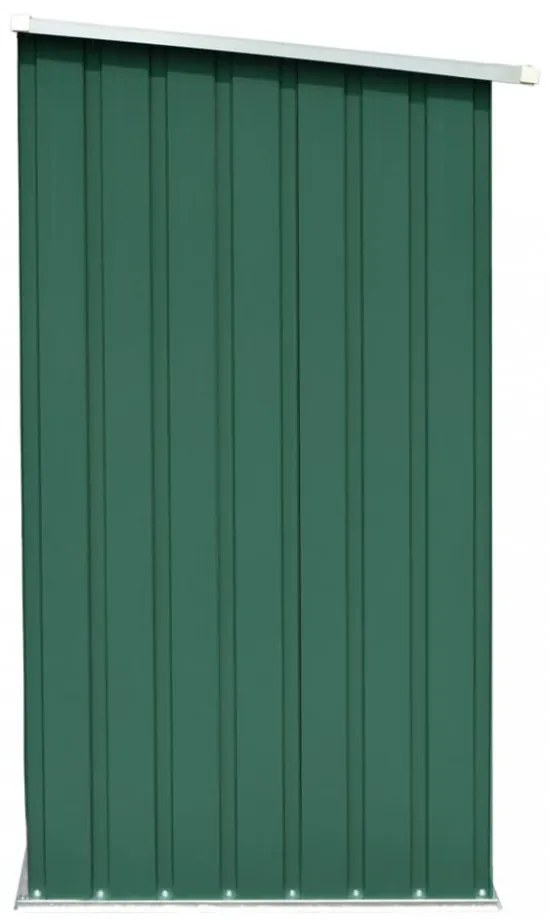 zöld horganyzott acél kerti tűzifatároló 163 x 83 x 154 cm