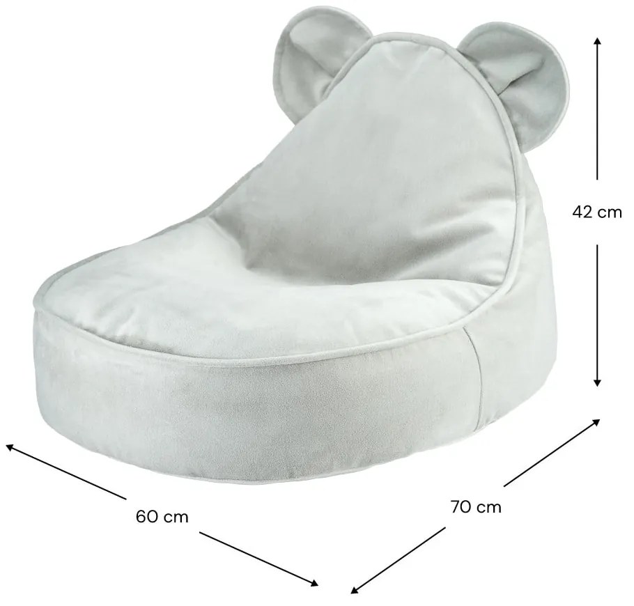 Mentazöld bársony gyerek babzsákfotel Bear – Wigiwama