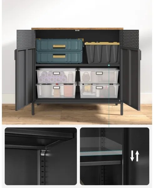 FIRA komód fekete/barna színben