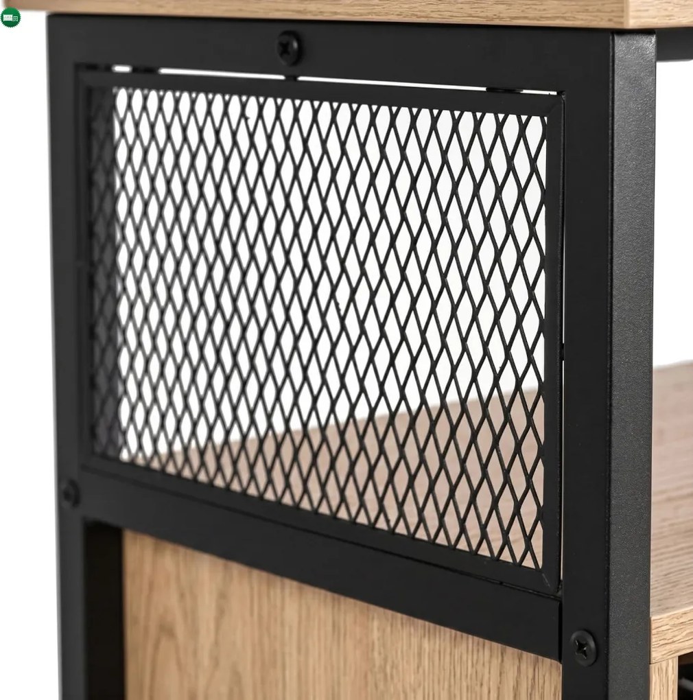 Komoda ARLO 100 cm z Półkami Dąb/Czarny