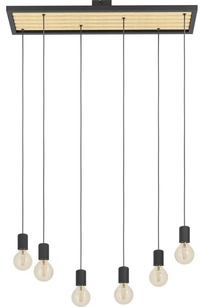 Eglo 43725 - Csillár zsinóron CONSETT 6xE27/40W/230V