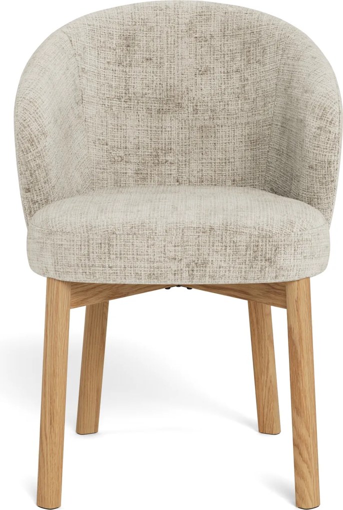 MAZZONI EXPORT DEBORA Bézs (Juto 4 szövet)/lakkozott tölgyfa váz - RETRO FA KAGYLÓSZÉK NAPPALIBA ÉTKEZŐBE IRODÁBA