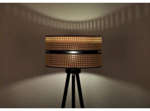 Duolla - Állólámpa DUO 1xE27/15W/230V átm. 40 cm rattan/fekete