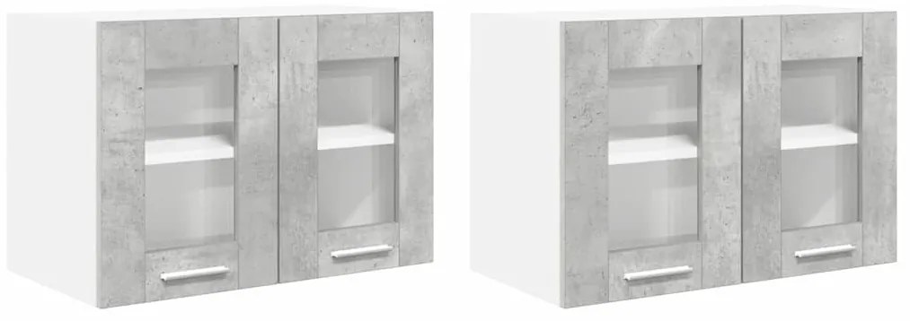 Függő szekrény Riga 2 pcs Beton Szürke 60 x 31 x 40 cm Faanyag