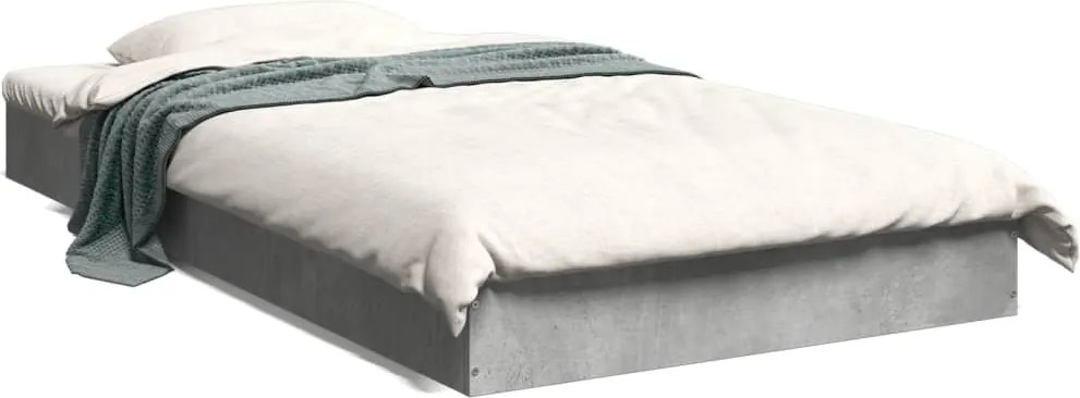 vidaXL betonszürke szerelt fa ágykeret 100 x 200 cm