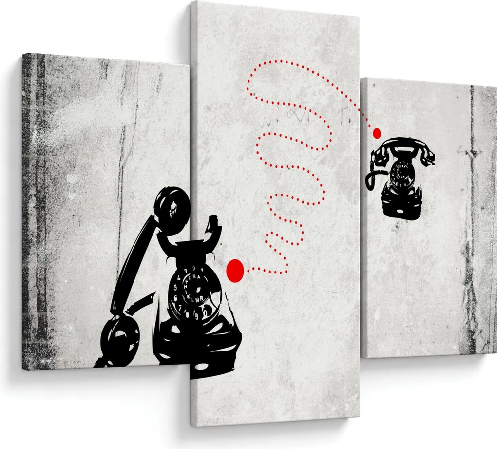 Kép - Telefon rajza Banksy stílusában (90x60 cm)