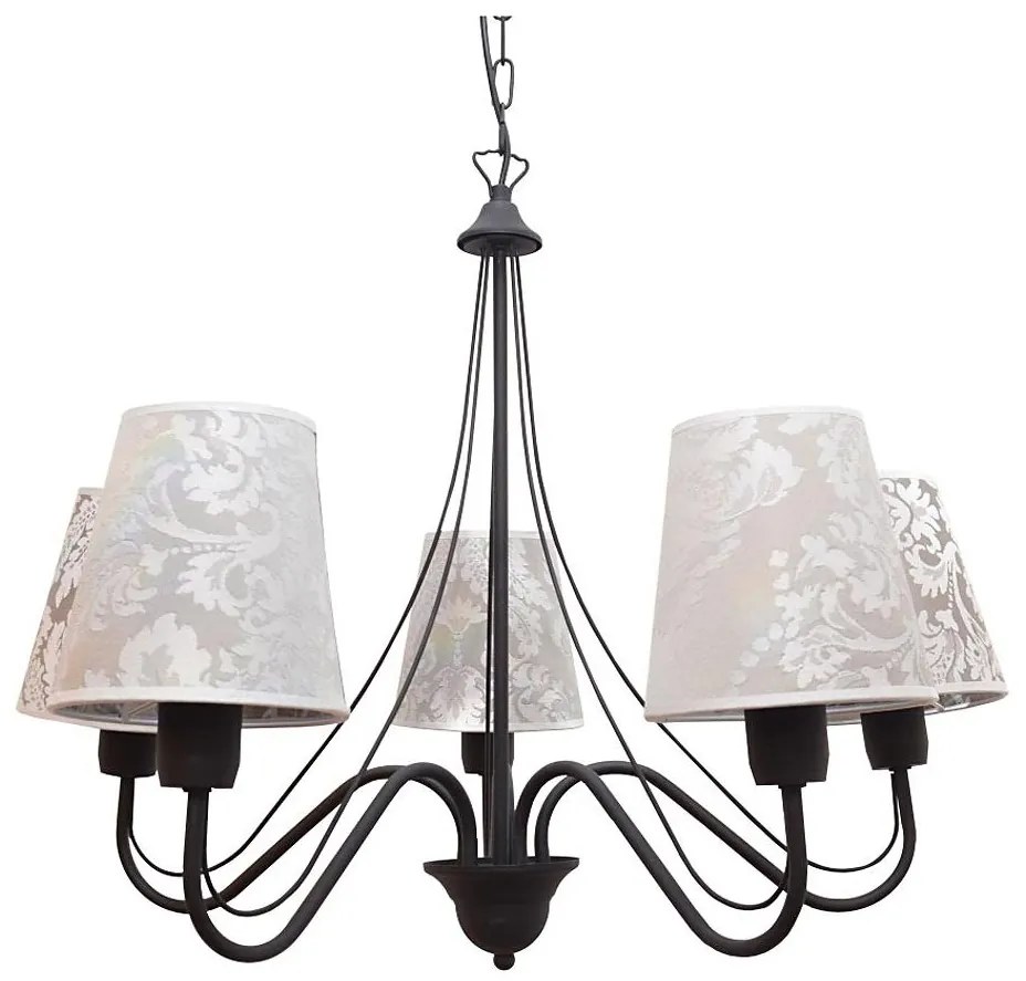 Csillár MALBO II 5xE27/15W/230V fekete