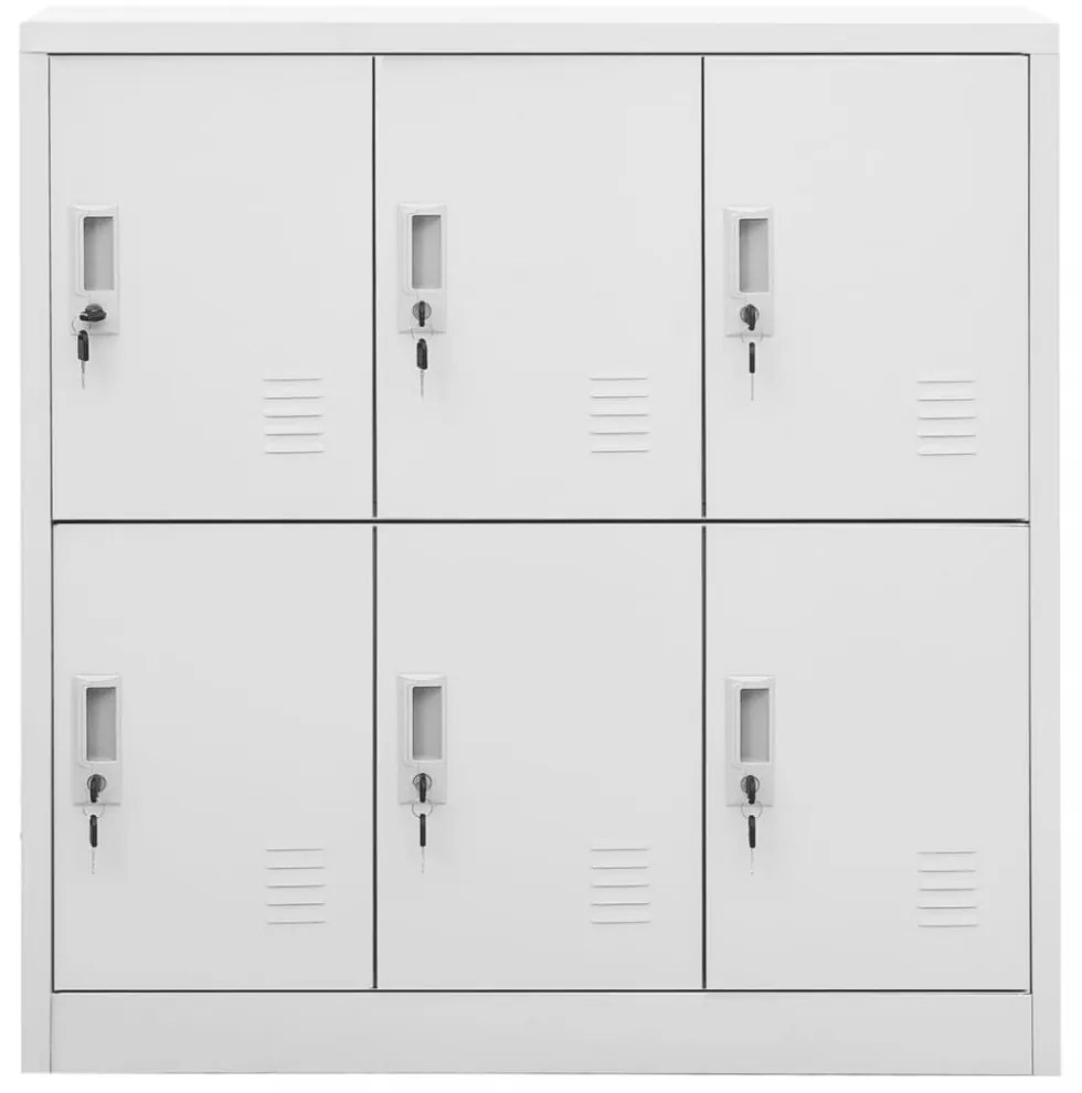 5 db világosszürke acél zárható szekrény 90 x 45 x 92,5 cm