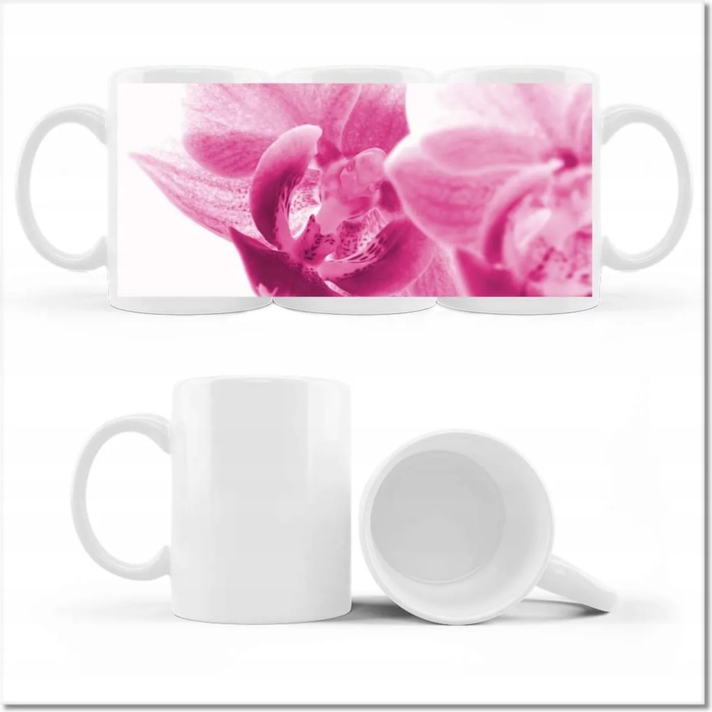 Nyomott mintás bögre Orchidea Virágok
