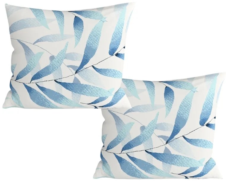 2 db Díszpárnahuzat mikroszálas KOVENDI 45x45 cm, kék-fehér