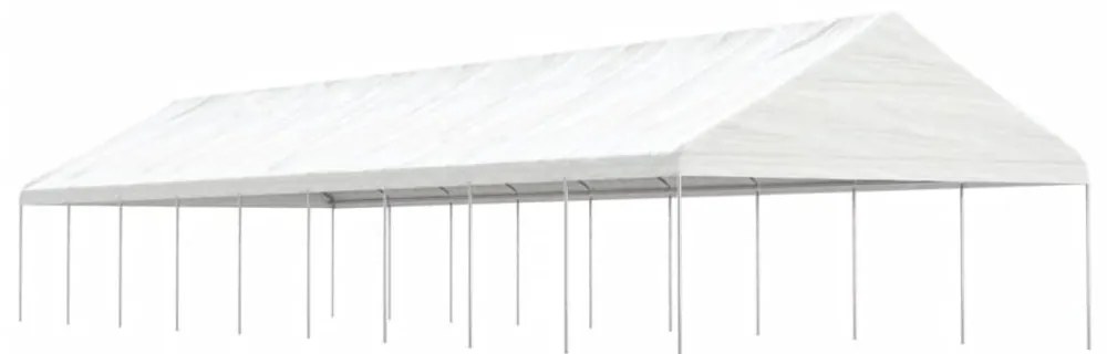 fehér polietilén pavilon tetővel 20,07 x 5,88 x 3,75 m