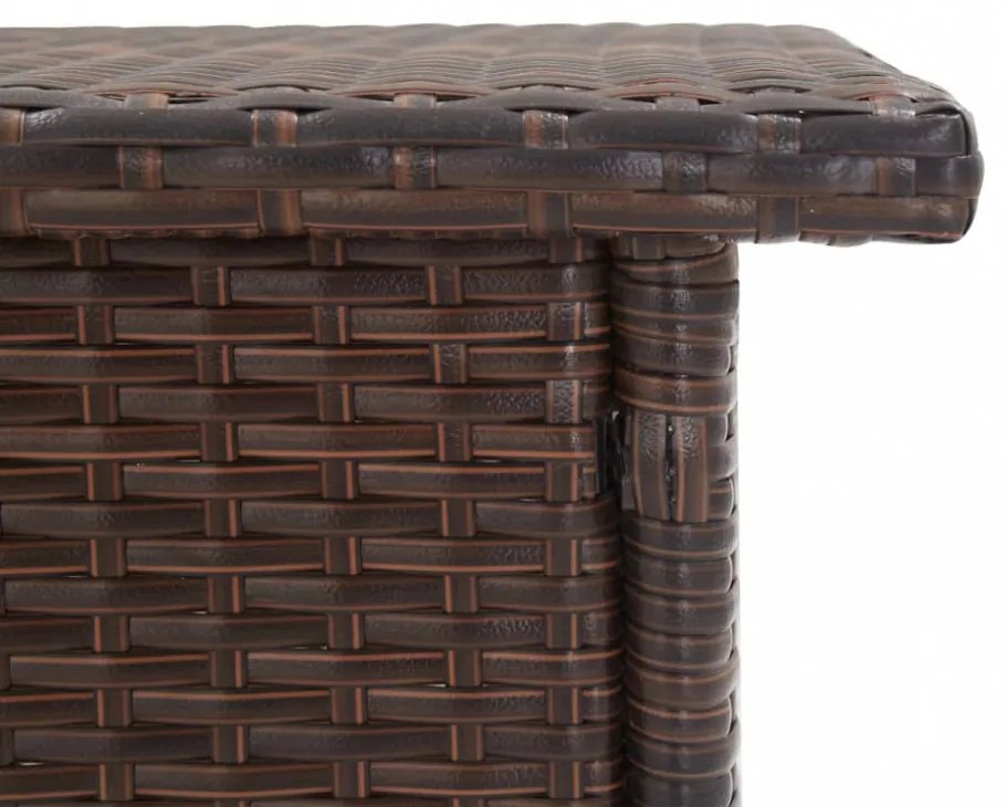 barna polyrattan teázóasztal 50 x 50 x 47 cm