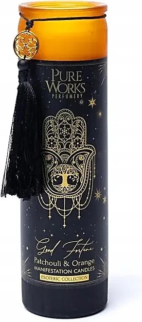 Szója illatgyertya Song of India pacsuli &amp; narancs üvegben 80h-ig