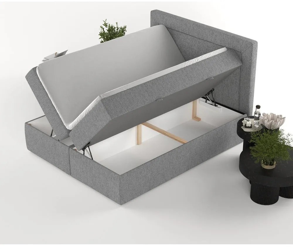 Szürke ágyneműtartós boxspring ágy 180x200 cm Imagine – Maison de Rêve