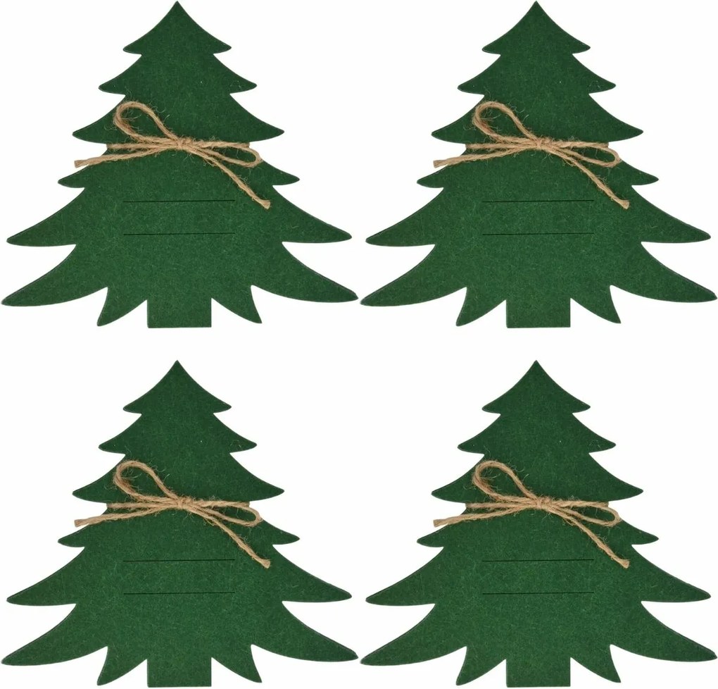 X-Mas Tree zöld evőeszköz-tartó, 4 darabos szett