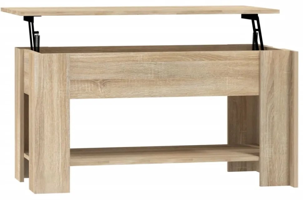 sonoma tölgy színű szerelt fa dohányzóasztal 101 x 49 x 52 cm