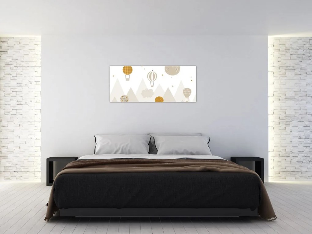 Kép - Repülő léggömbök (120x50 cm)