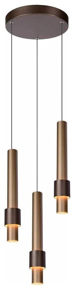 Lucide 24402/15/96 - LED Dimmelhető csillár zsinóron MARGARY 3xLED/4W/230V réz