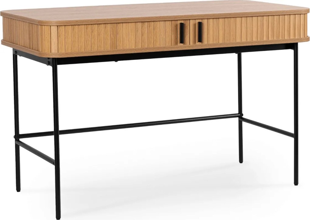 Íróasztal 120 cm, bordázott tölgy kivitelben TRISH