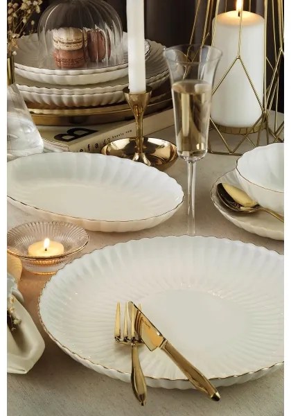 27 részes étkészlet fehér/arany/porcelán