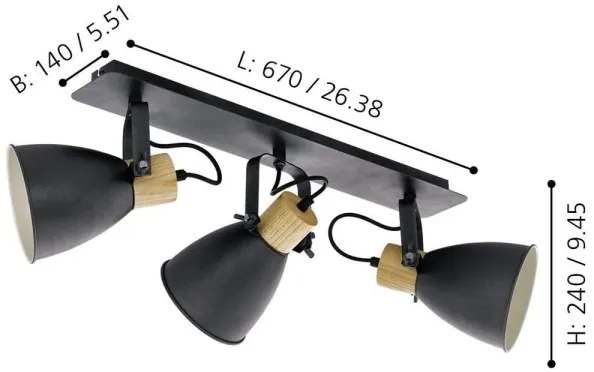 Eglo 901176 - COSWARTH spotlámpa 3xE27/40W/230V