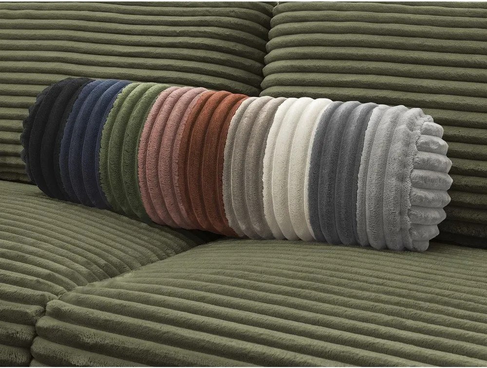 Zöld kordbársony kinyitható kanapé mindennapos alvásra 220 cm Hugo – Bobochic Paris