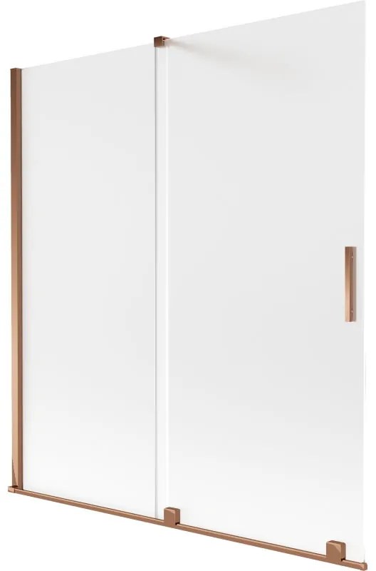 Mexen Velar, 2 szárnyas eltolható kádparaván 150 x 150 cm, 8 mm-es matt üveg, rózsaszín arany, 896-150-000-31-60