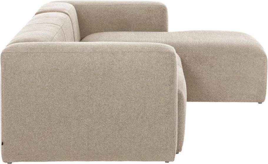 Bézs sarokkanapé (jobb oldali) Blok – Kave Home