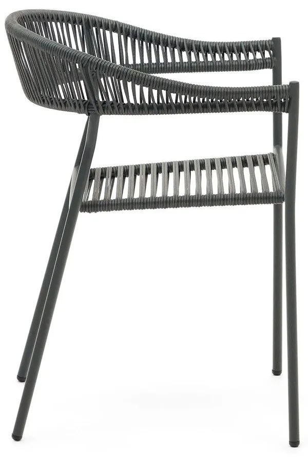 Szürke műrattan étkezőszék szett 4 db-os Futadera – Kave Home