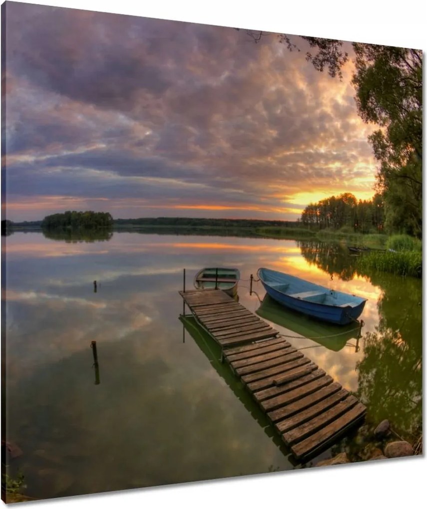 Vászonkép 80x80 Naplemente Wolsztyn