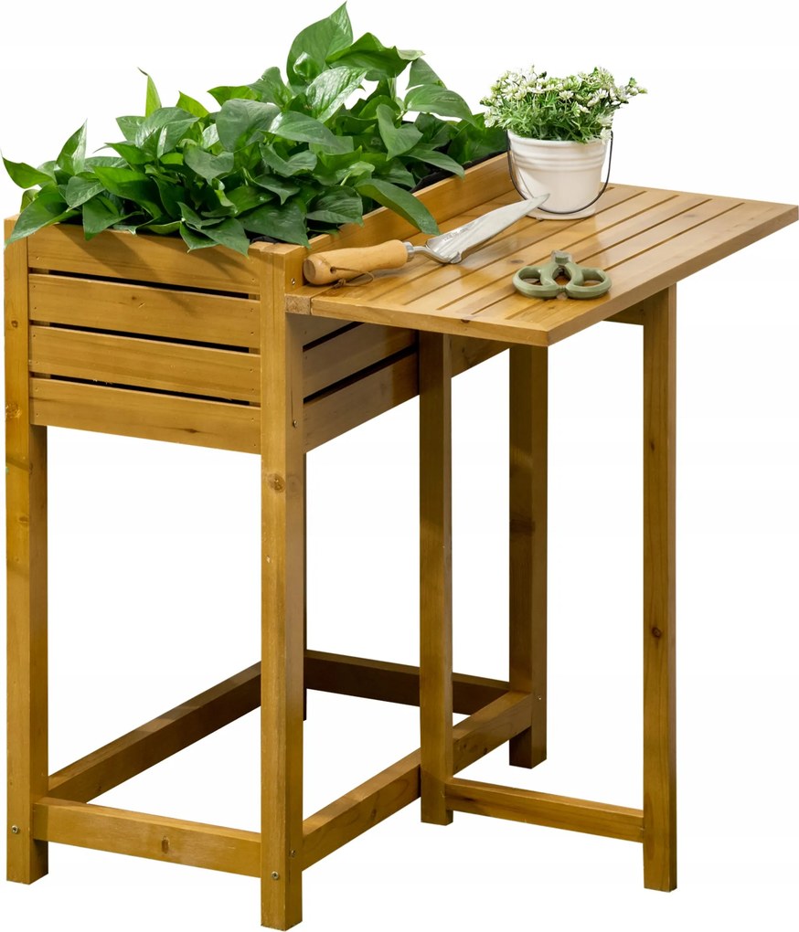 Virágtartó kaspó emelt fa Outsunny 64 cm x 63 x 74,5 cm