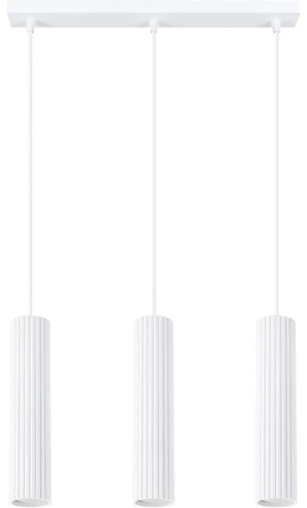 Sollux SL.1537 - Csillár zsinóron KARBON 3xGU10/10W/230V fehér