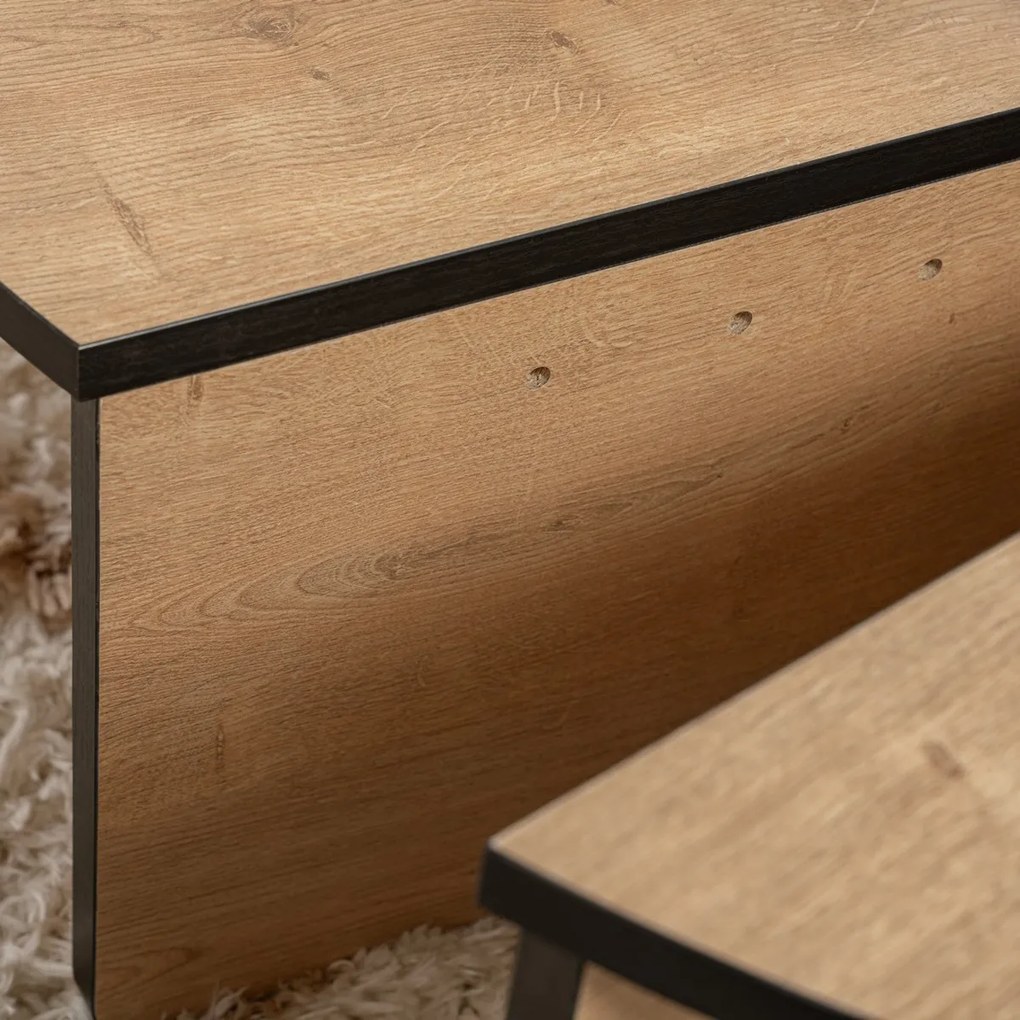 Kávézóasztal Orion Honey Oak Fekete