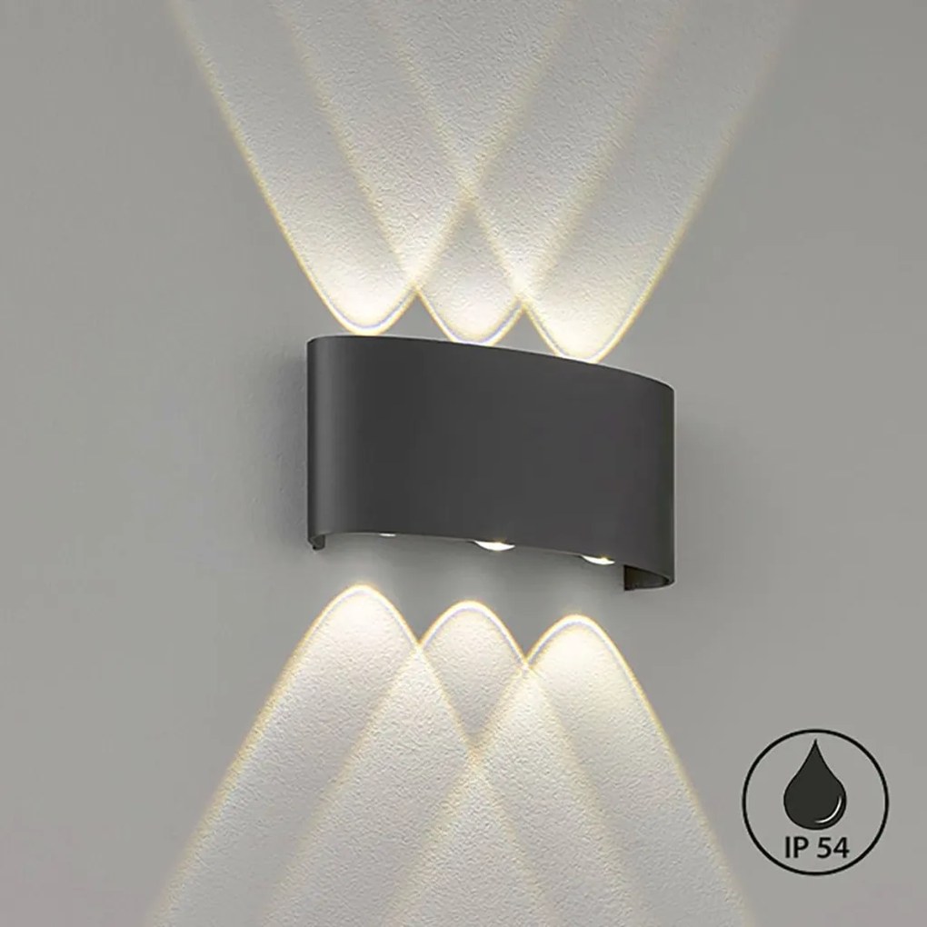 FISCHER&HONSEL 30377 BERLIN Modern Kültéri Fali Lámpa Fekete LED IP54