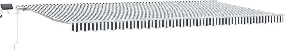 vidaXL antracitszürke-fehér LED-es kézi napellenző 600 x 300 cm