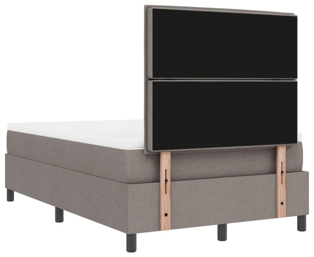 Rugós ágy matraccal és LED világítással, taupe, 120 x 200 cm