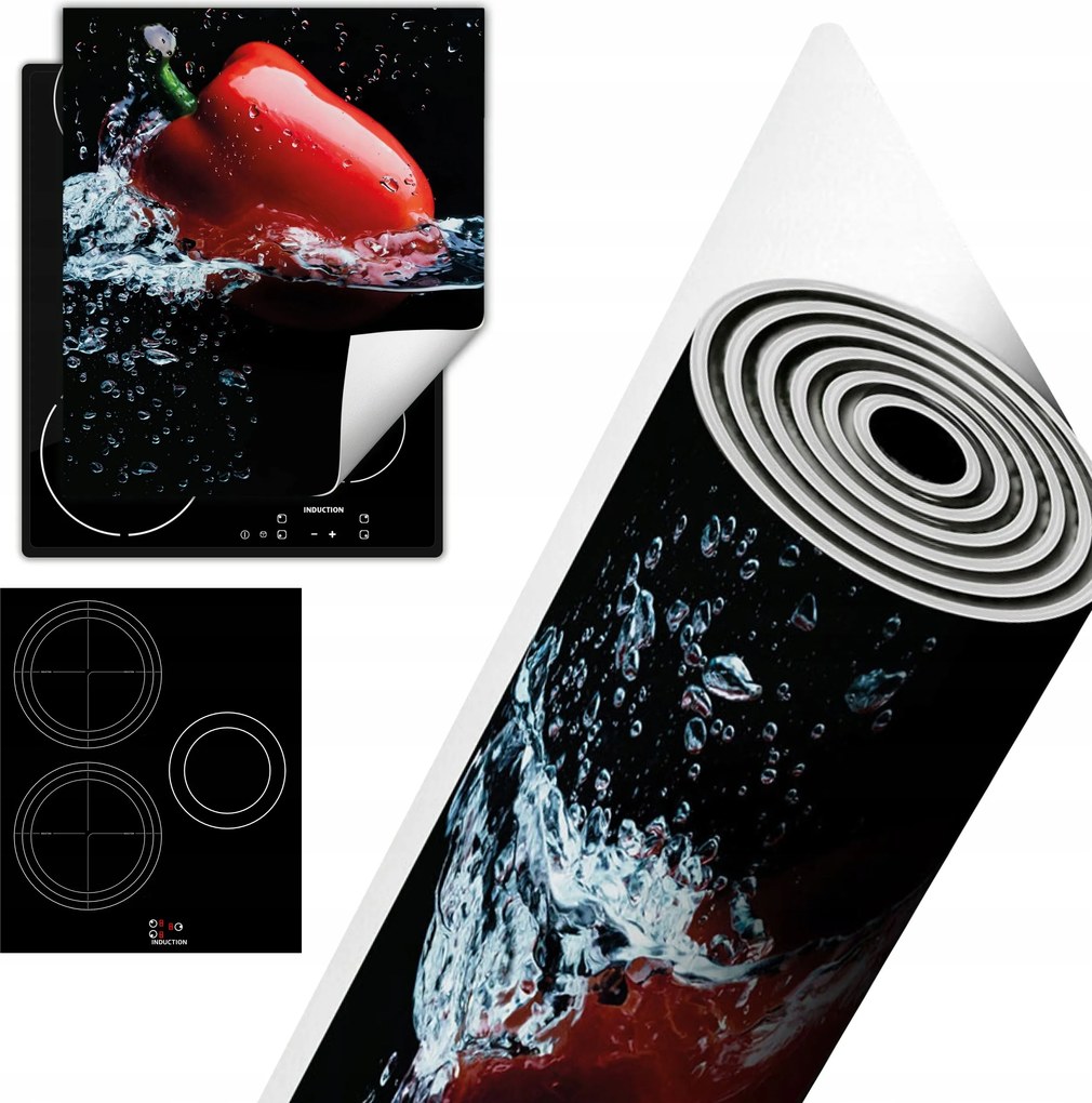 Tűzhelyvédő Szőnyeg Asztali Dekoráció 45x52 fekete víz paprika