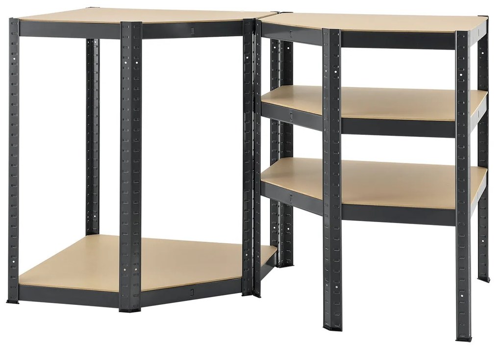 Juskys Sarokpolcos Basic 180x70x40 cm - szürke