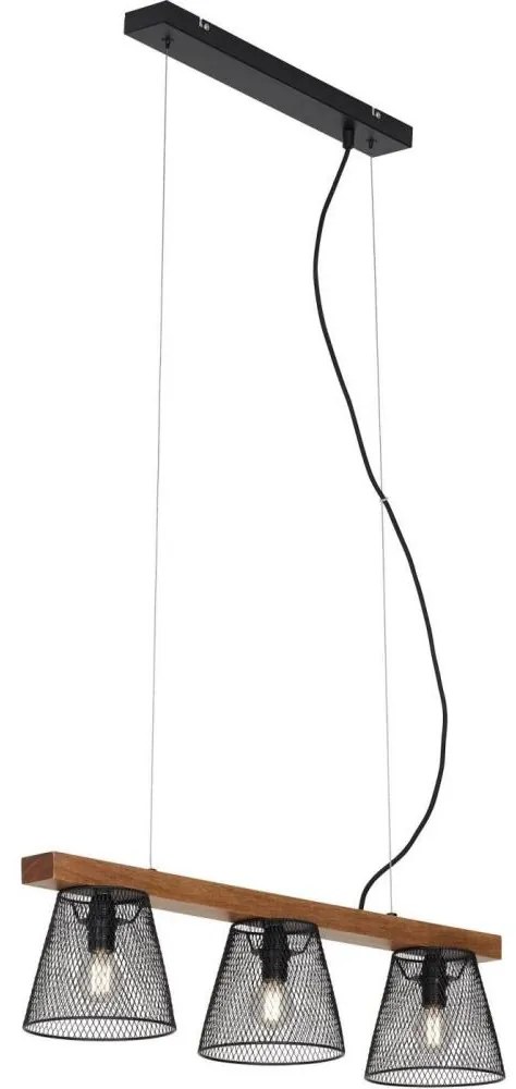 Briloner 4077-035 - Csillár zsinóron WOOD & STYLE 3xE14/25W/230V