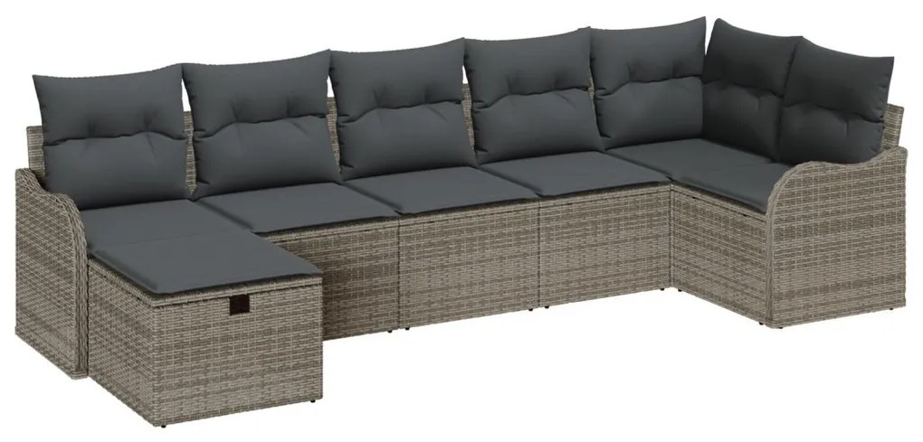 Kerti Kanapé Szett párnával 7 pcs Szürke 287.5 x 122.5 x 85 cm