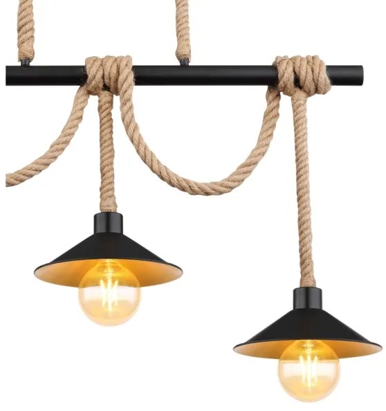 Globo 15690-3H - DIANA függőlámpa kábellel, 3xE27/60W/230V, fekete