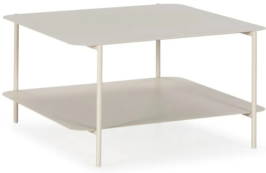 Krémszínű fém dohányzóasztal 70x73 cm Beatrix – MOME