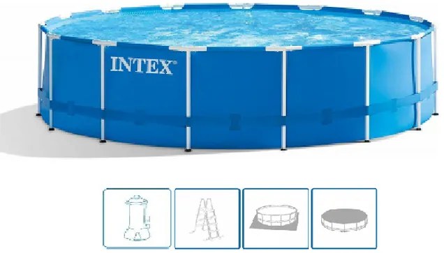 INTEX Metal Frame Pools fémvázas medence vízforgatóval, 457 x 122 cm 28242GN
