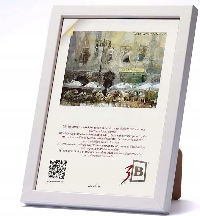 Portré képkeret akril üveggel fa fehér 15x20 cm