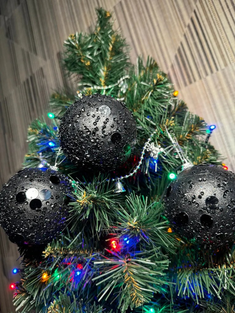 Blacky 3 darabos karácsonyi gömb 8 cm